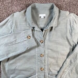 J Jill‎ Utility Jacket Button Front Collared Long Sleeve Women Medium shacket